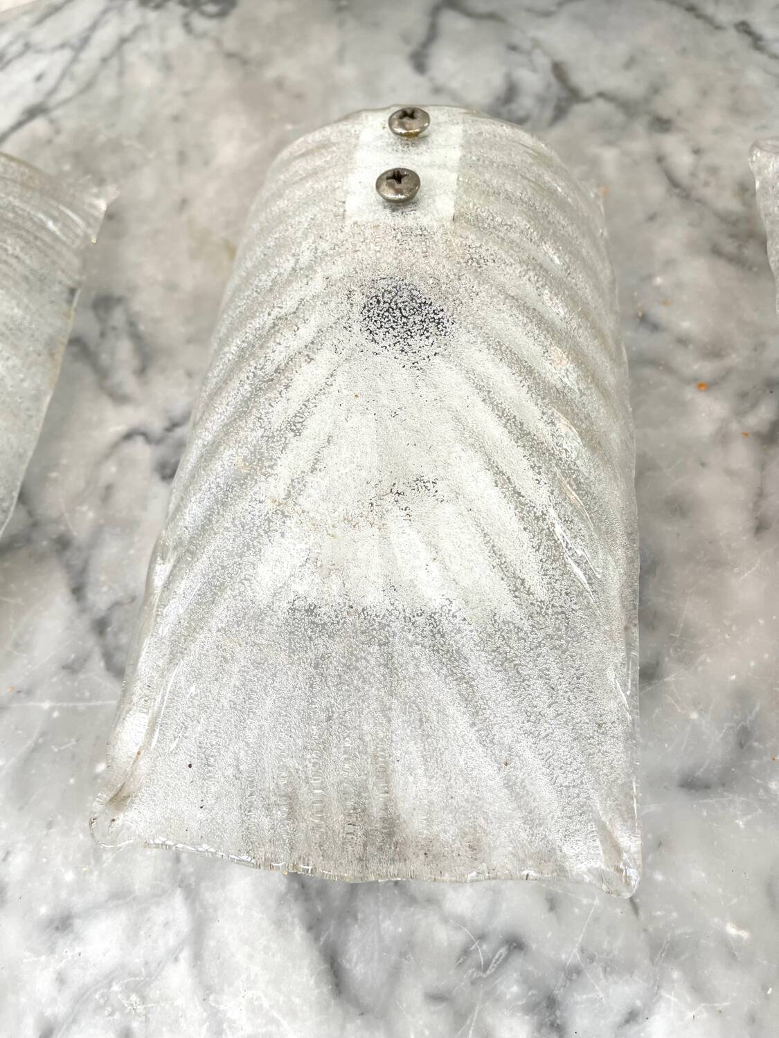 Mazzega pair of Murano glass wall lights, Italy 1970