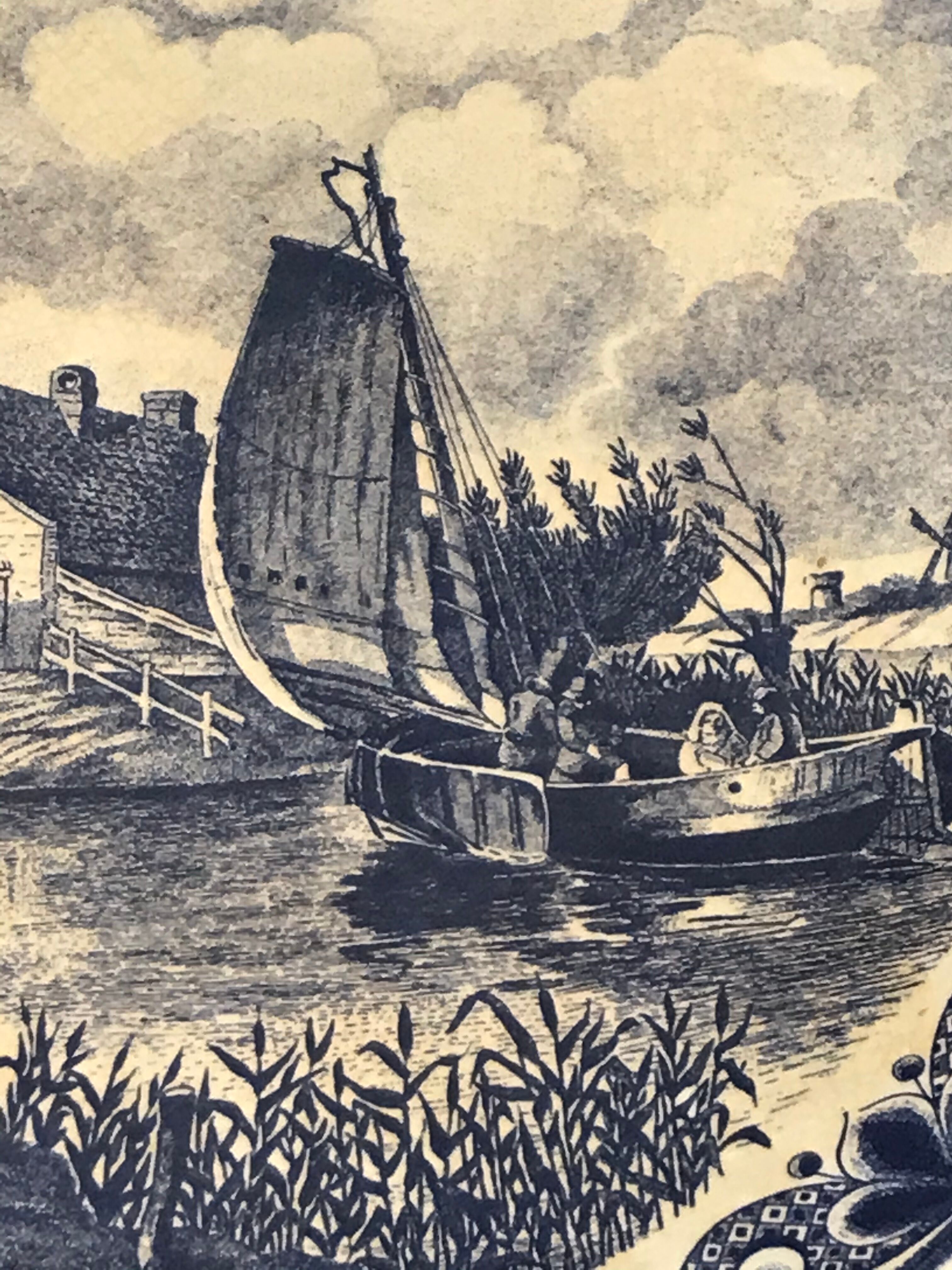 Blue dish in earthenware Delft Holland