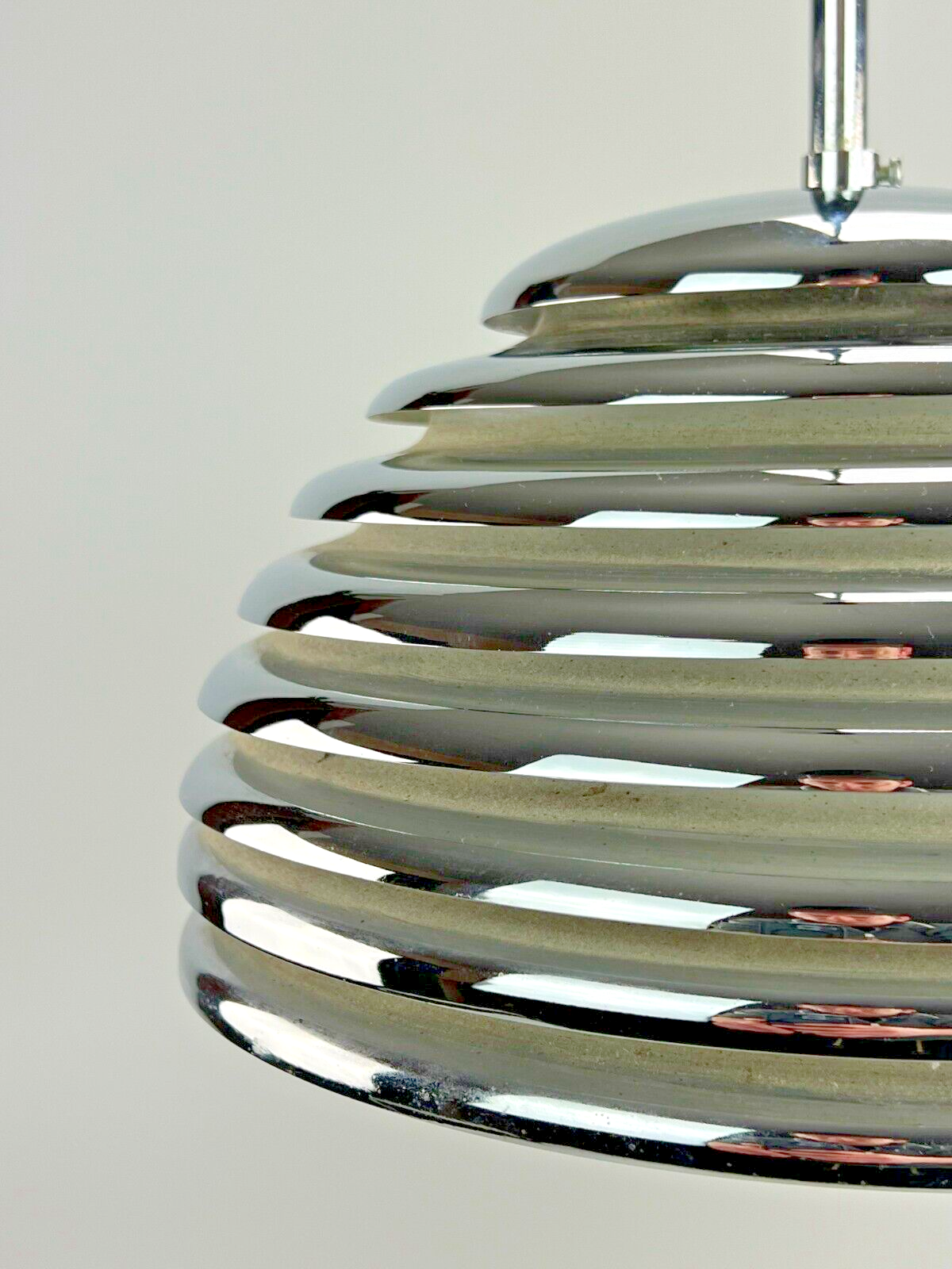 Kazuo Motozawa Saturno chrome design pendant light from the 60s