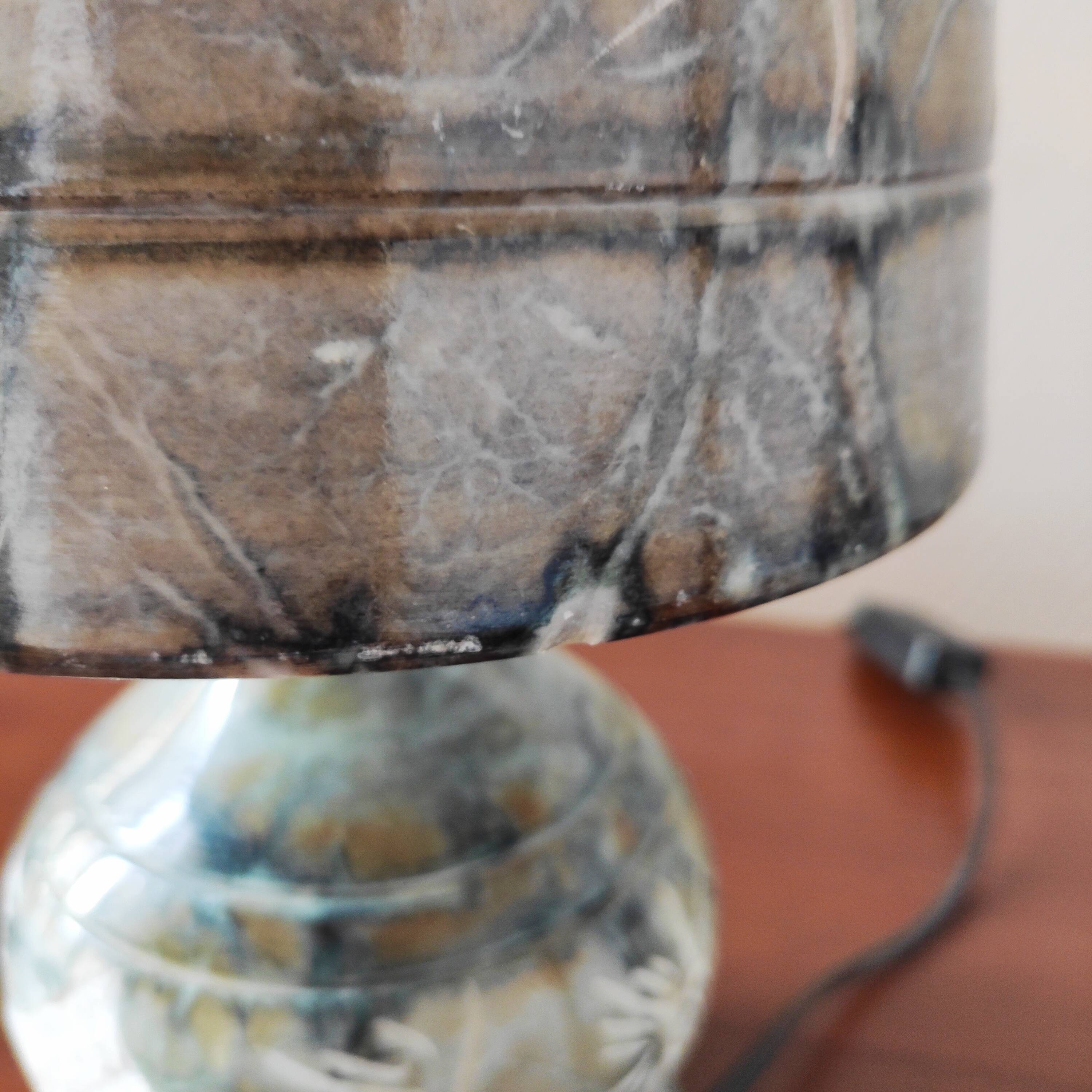 Lampe vintage 70 en onyx gris