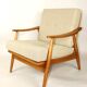 Beige boucle german bund armchair, 1970s
