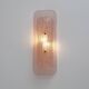 Pair of Art Deco Sconces in Matte and Glossy Pink Murano Glass and Brass