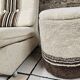 Boucle wool fireside chair and its 1970" vintage pouf
