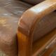 Armchair HS Denmark in leather and teak from the 60s