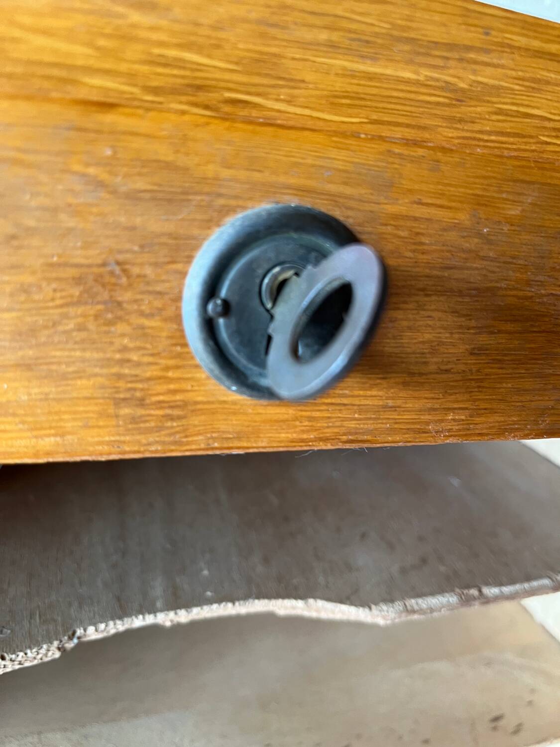 Vintage 70s double curtain filing cabinet