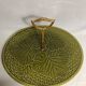 Cheese platter gien france ceramic with handle brass