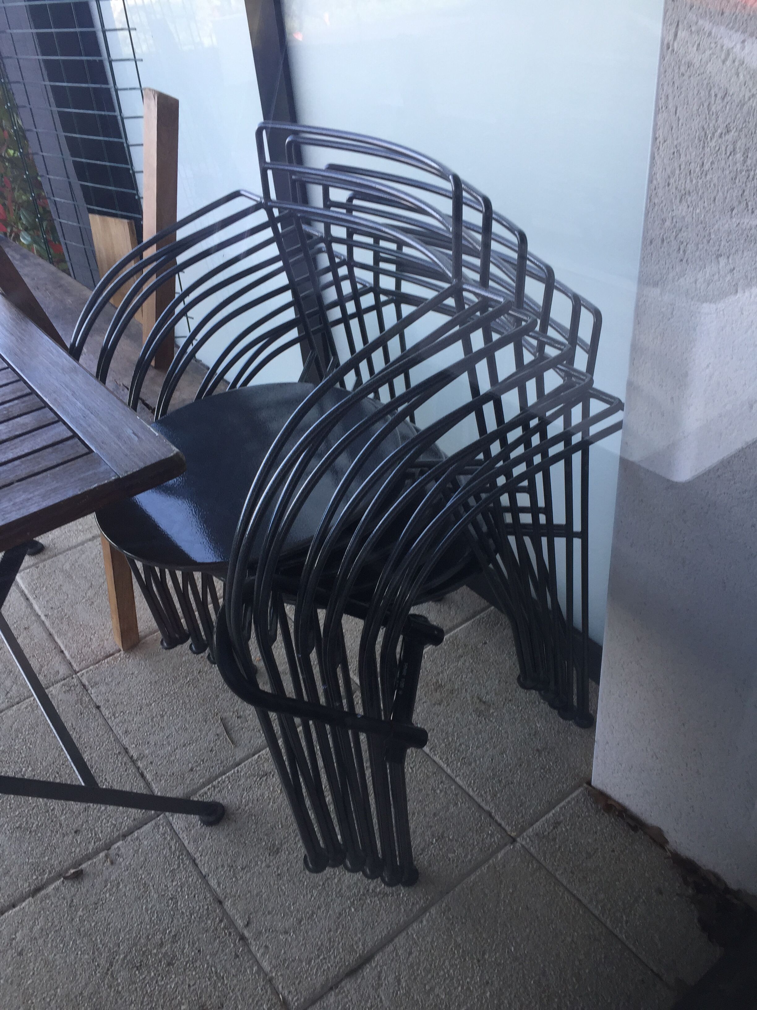 Set of 6 grey armchairs by designer Pascal Mourgue