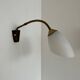 Pair of Brass and Opaline Glass Mid-Century Swedish Wall Lights