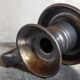 1950s iridescent black ceramic hand candle holder