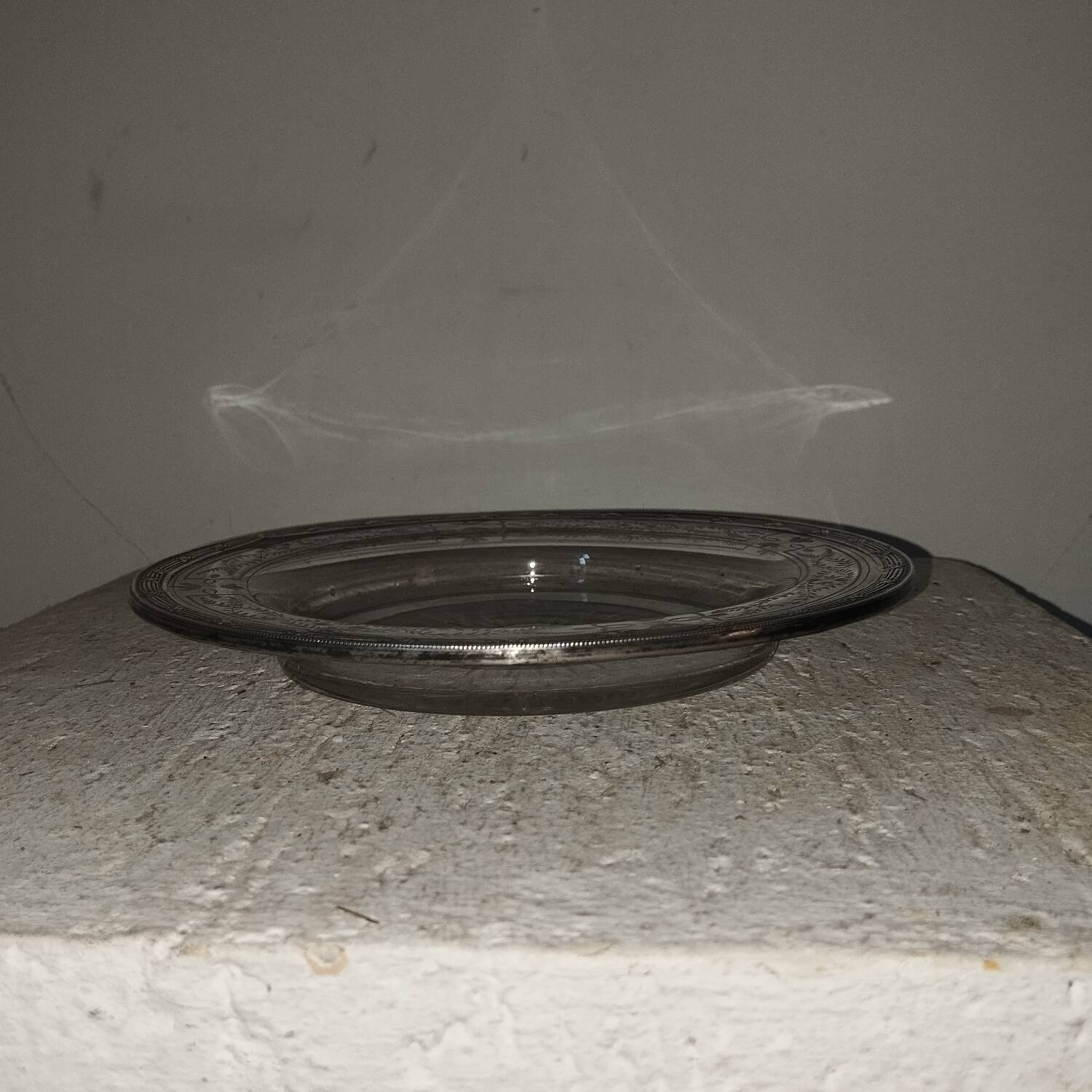 Presentation plate with solid silver crystal tray