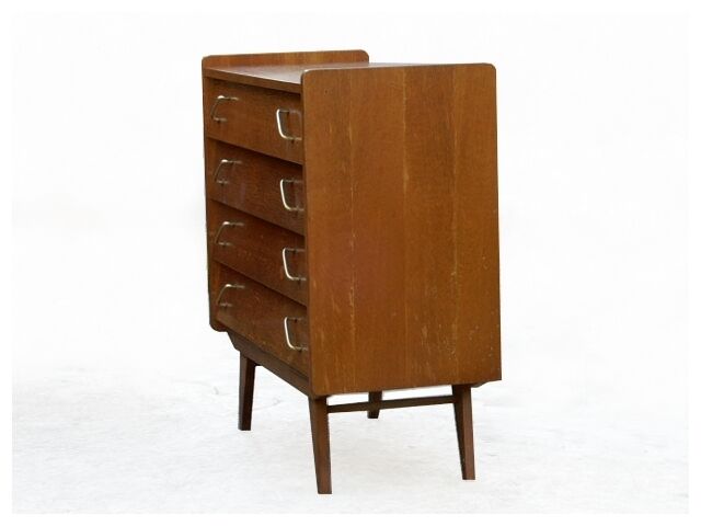 Vintage 1960s chest of drawers with compass feet