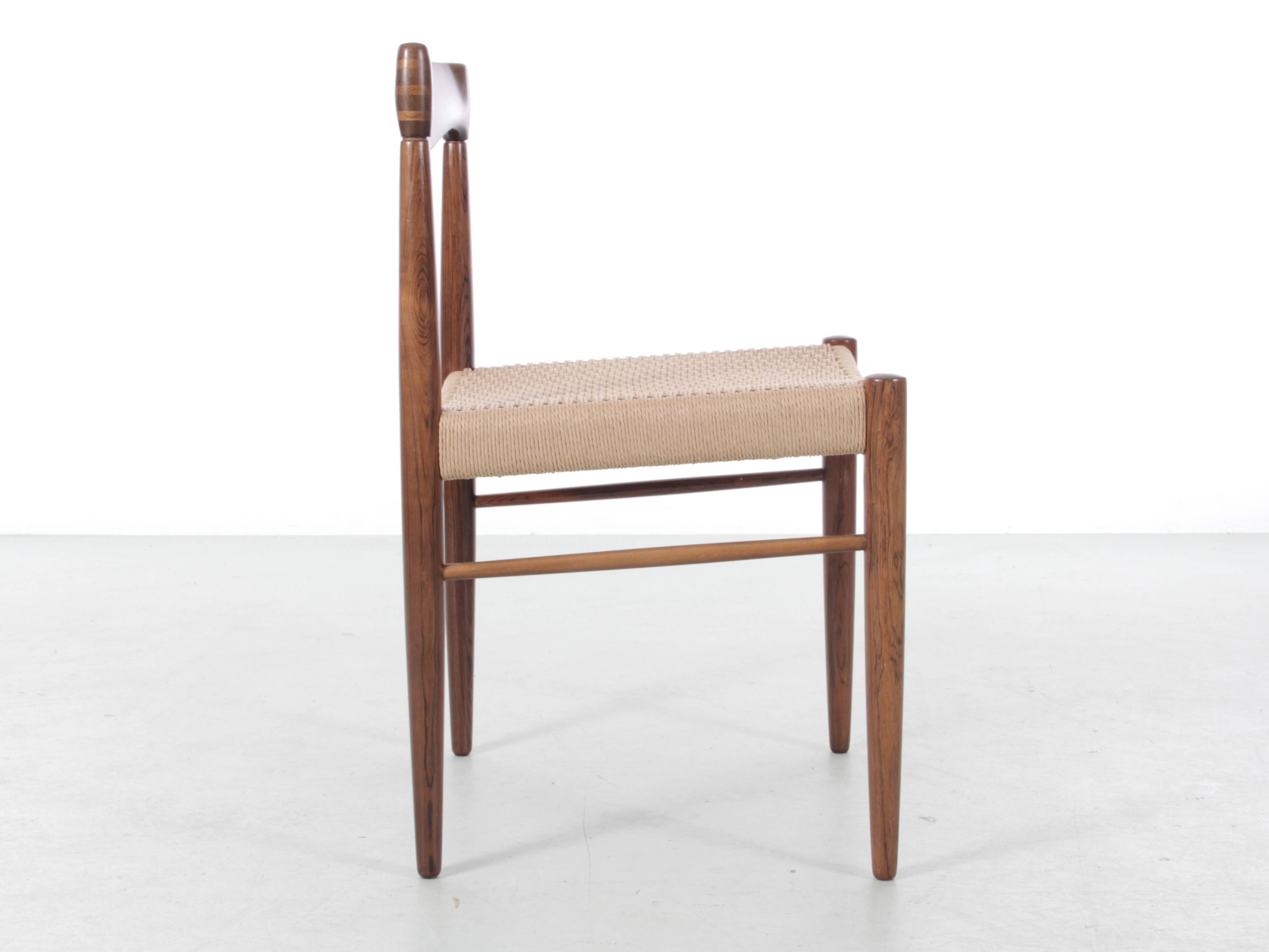 Set of 4 Scandinavian chairs in Rio rosewood by HW Klein