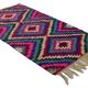 Turkish Kilim Yuruk Vintage 136x245 cm Geometric Pink Green Purple