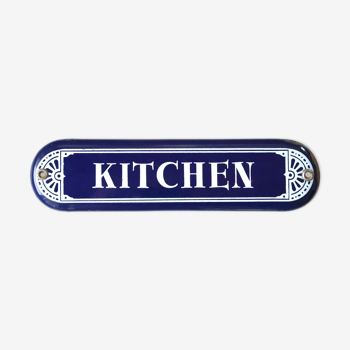 Plaque de porte émaillée Kitchen années 60