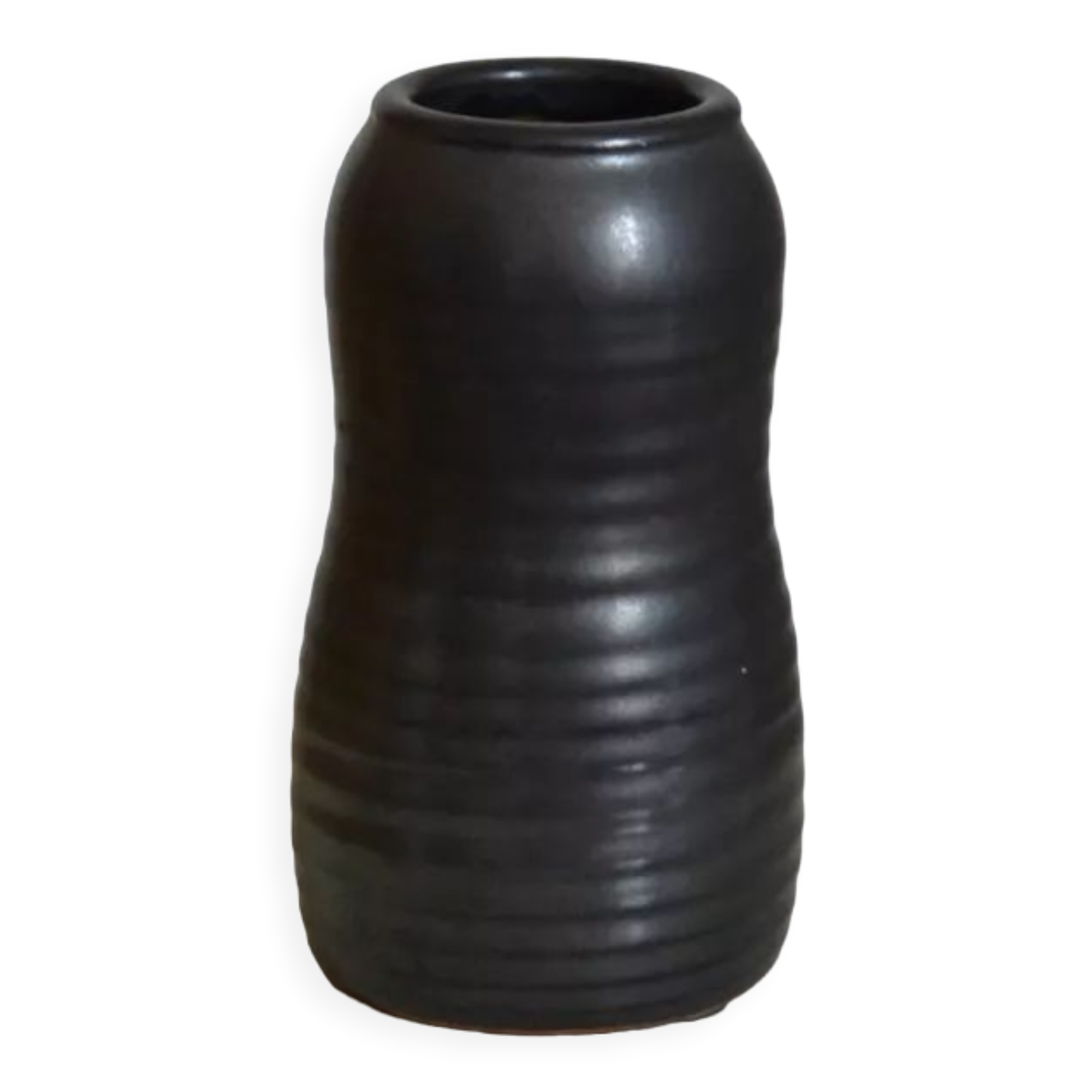 Matte black vase Japandi style - minimalist