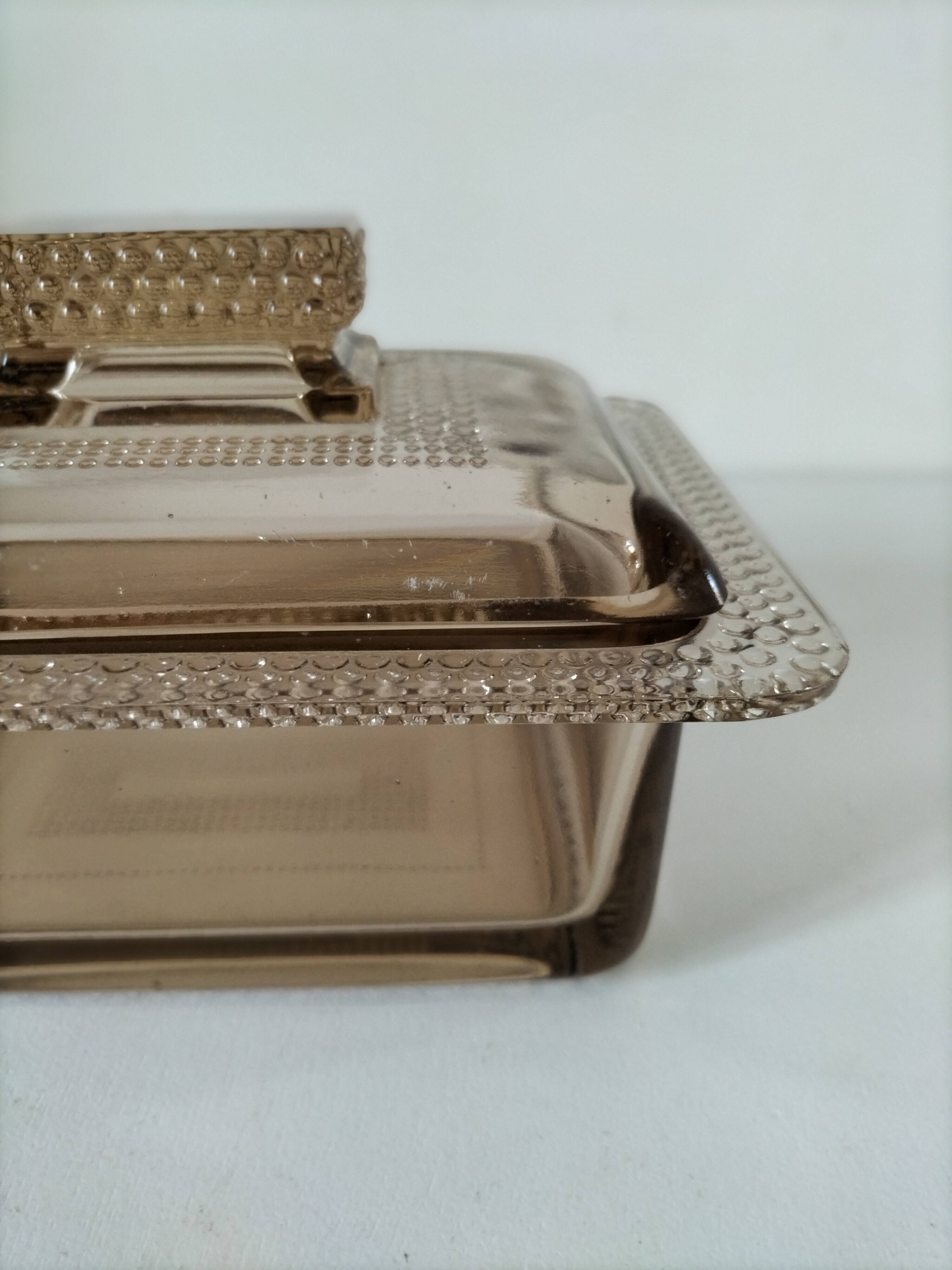 Vintage pressed glass box