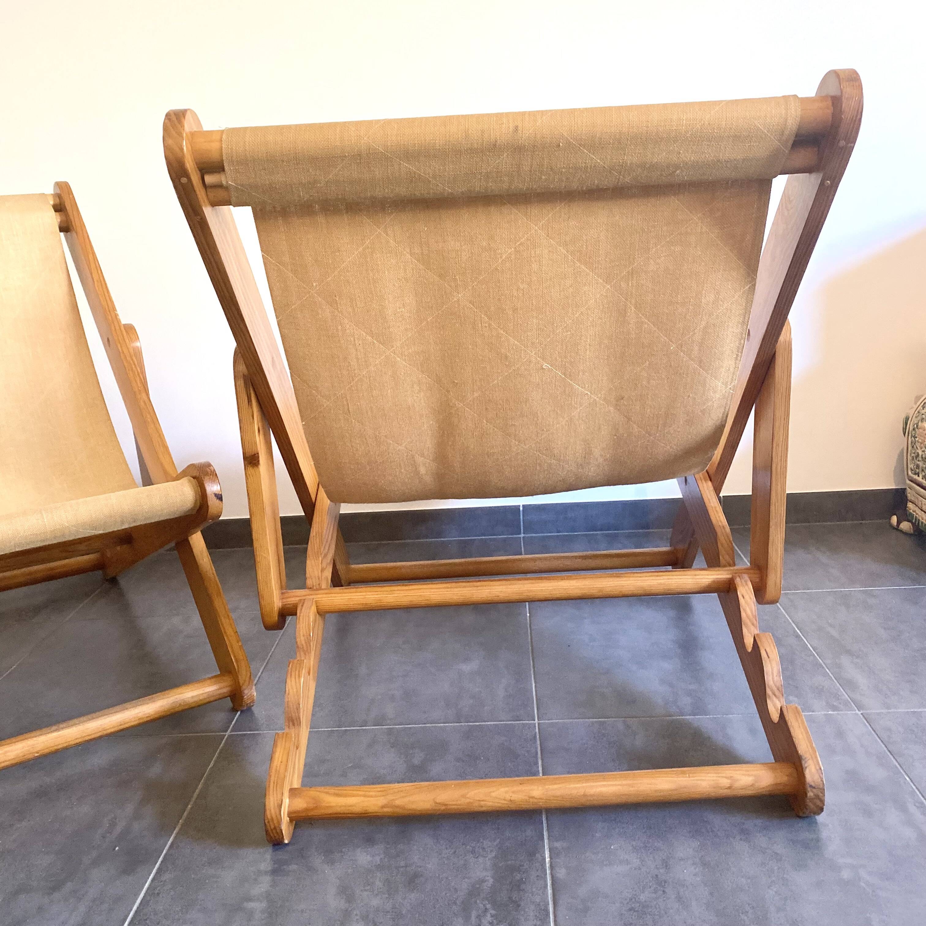 Paire de fauteuils lounge vintage de Pierre Beguet, 1970