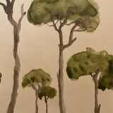 Signed watercolor painting “Lubéron pine forest”