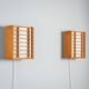 Paire de lampes murales en pin produites par Alda Sweden