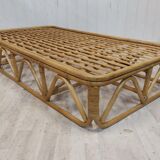 Banquette lit daybed en rotin 90x190