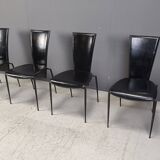 Set of 4 post modern dining chairs by Arper Italy, 1980s