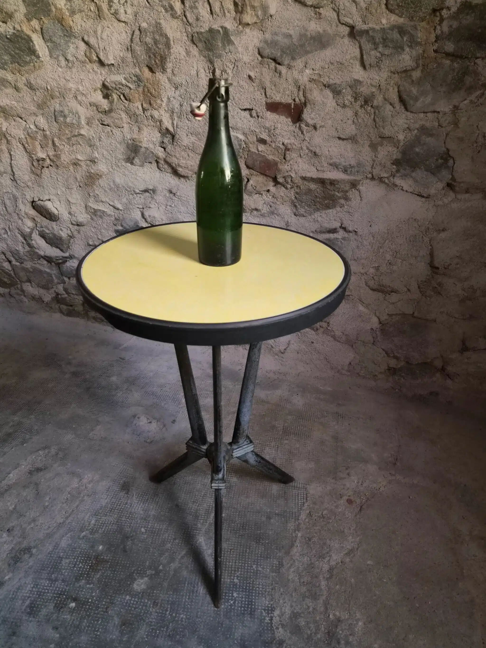 French Art Deco bistro table REX with a bakelite top, circa 1930.