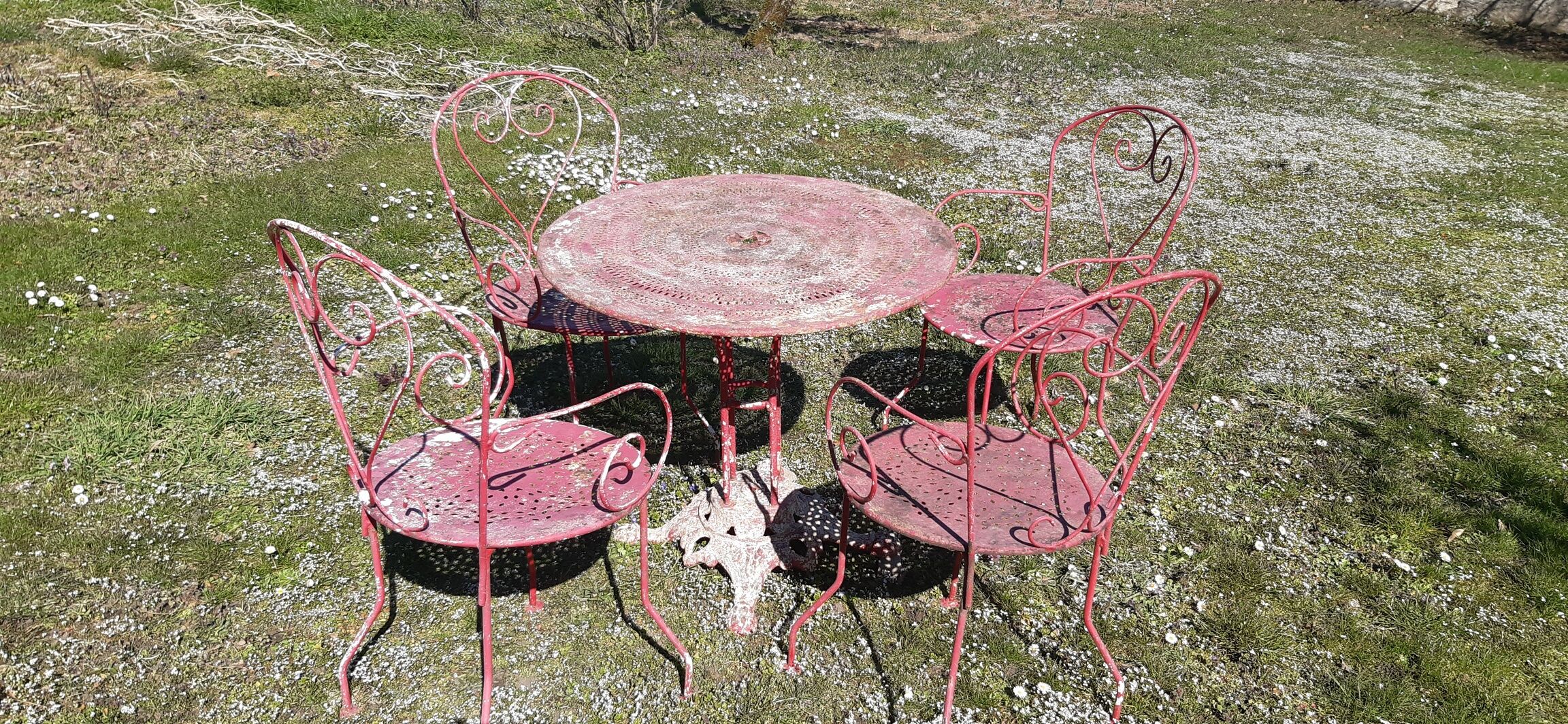 Wrought iron garden furniture