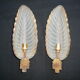 Pair of art deco Ezan glass and Petitot bronze sconces