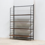 Shelf / Metal and solid wood bookcase, 1960