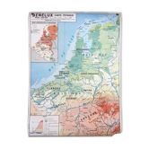 Vintage school map benelux / the british isles mdi year 1968 ~