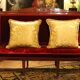 18th Century French Hand Carved Mahogany Upholstered Sofa in the style of George Jacob