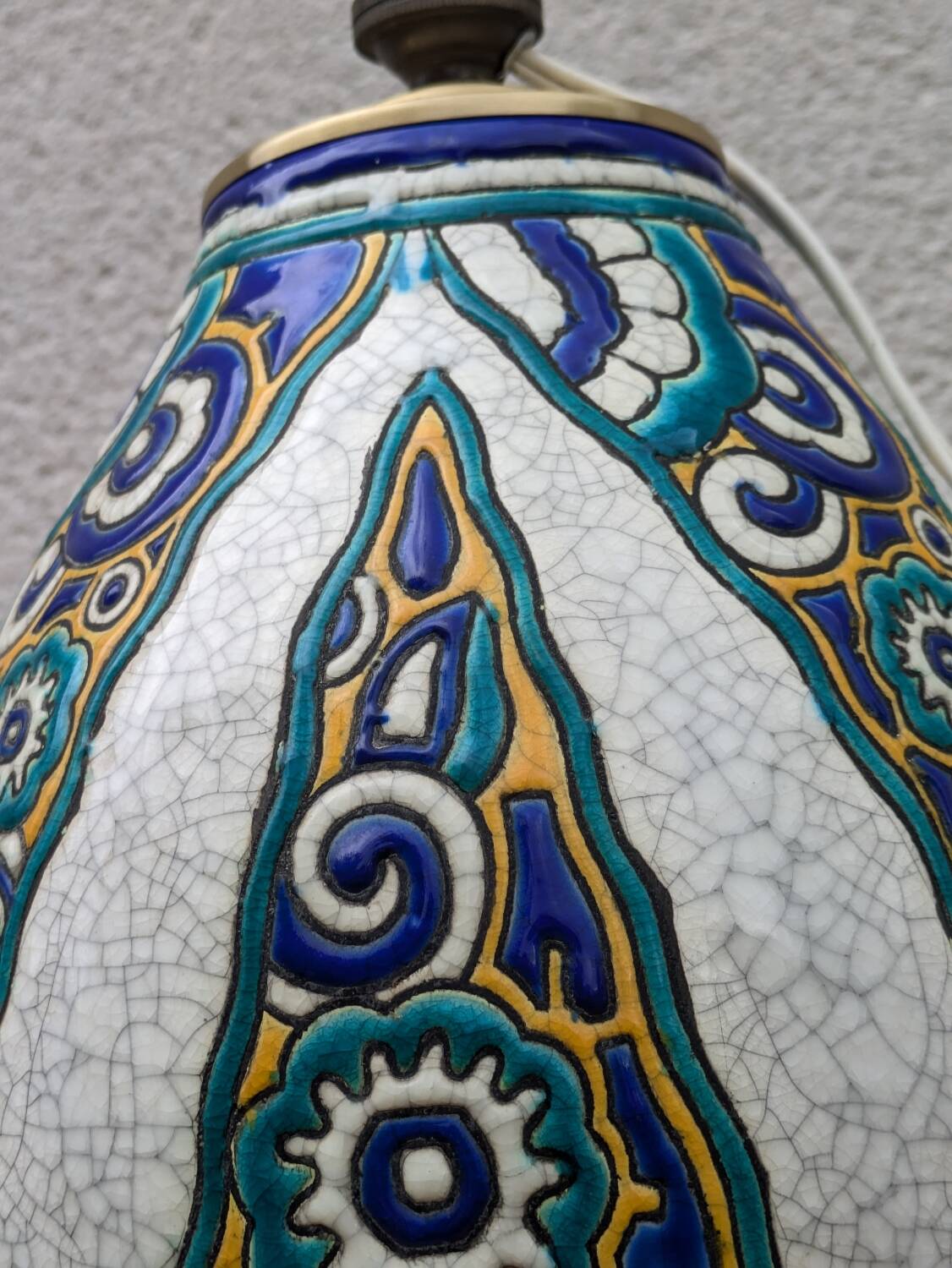 Charles Catteau vase lamp, Boch La Louvière, art deco ceramic