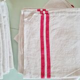 Set of 7 old linen tea towels
