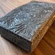 Art Deco box box (circa 1930) in zinc repoussé with Floral motifs