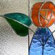 Vitrail décoratif Fleur stylisée – Verre coloré artisanal 40 × 70 cm
