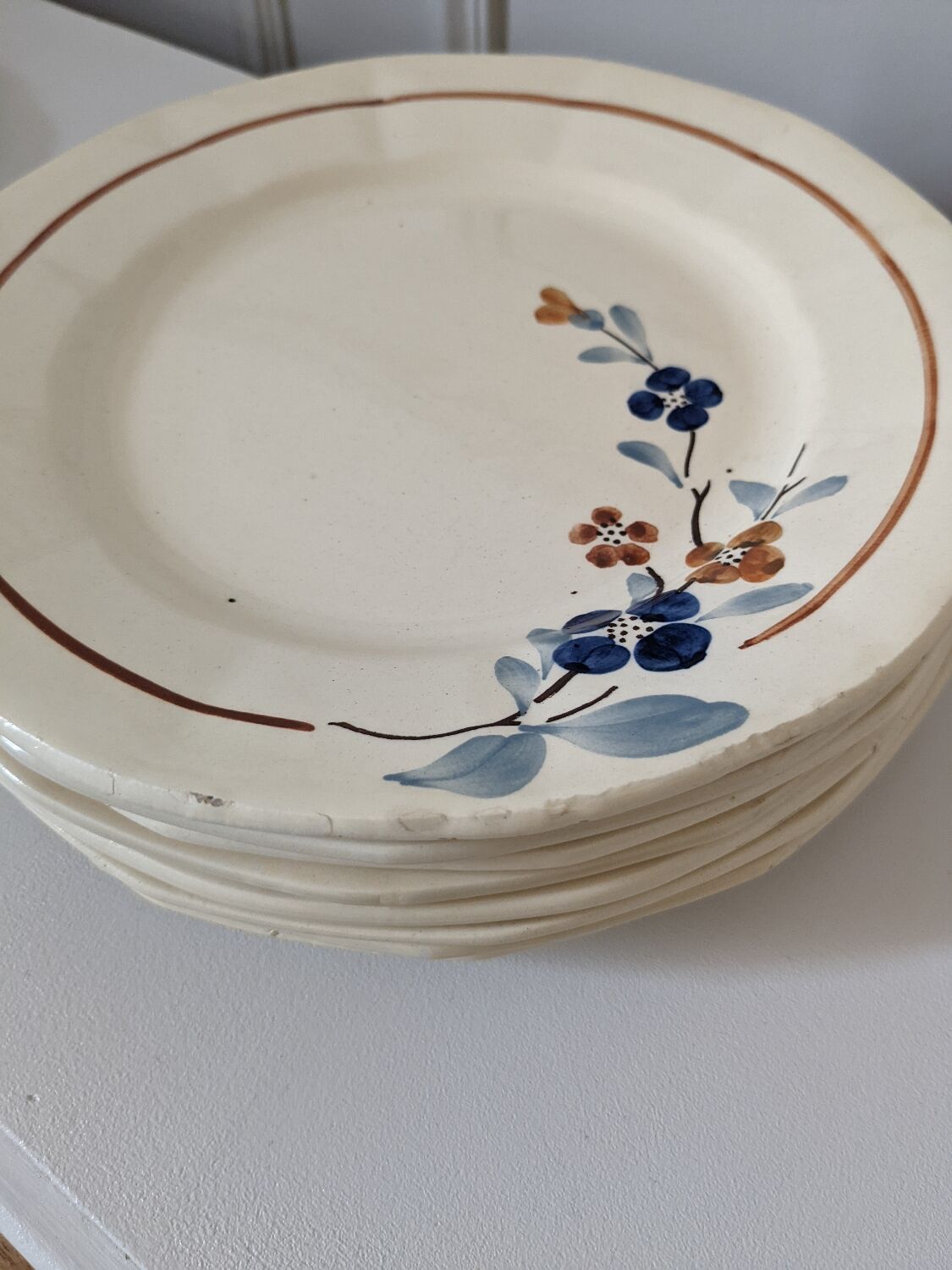 Ten flat plates Sarreguemines