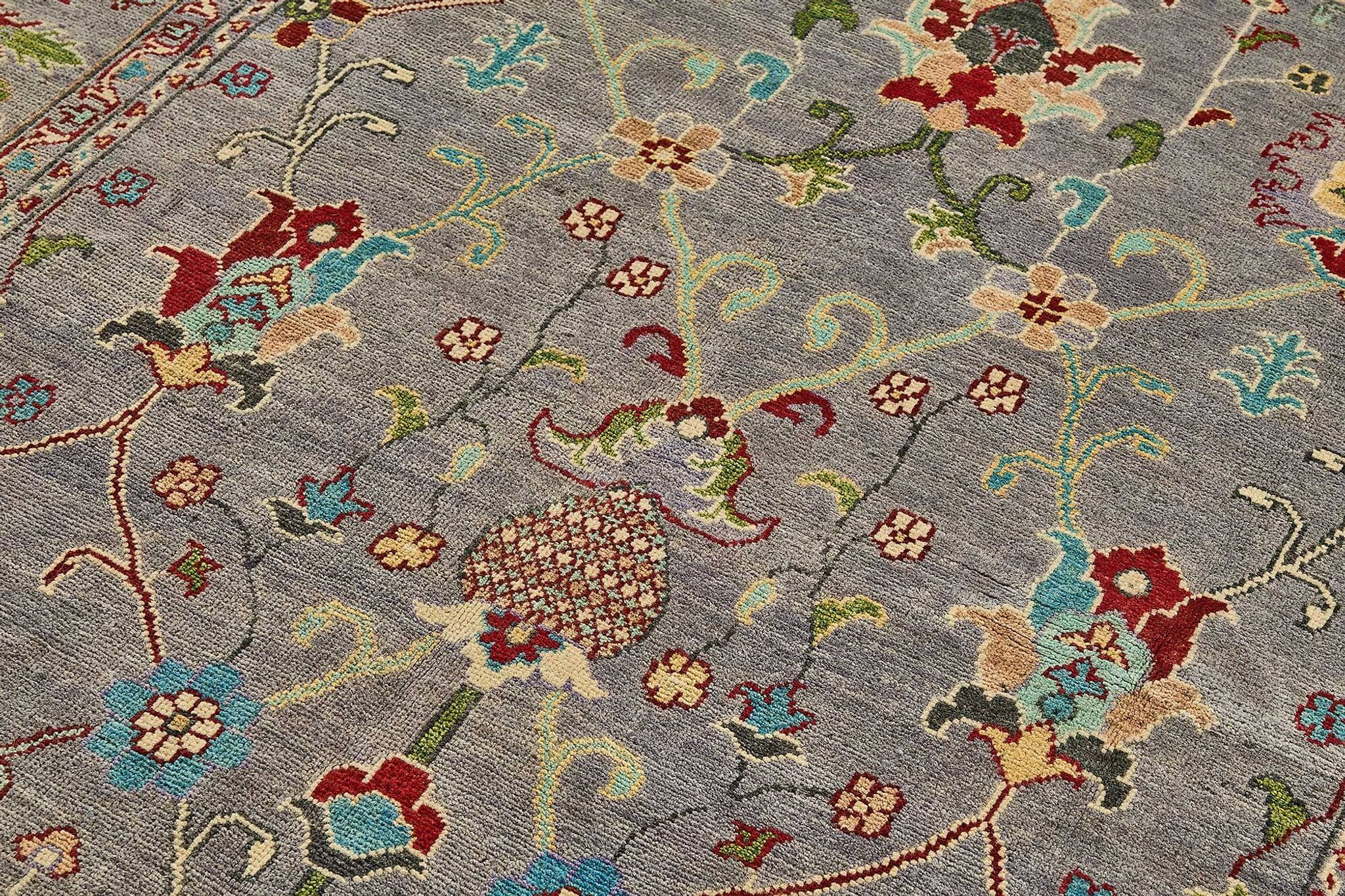 Turkish Handknotted Wool Oushak Rug 164 cm x 236 cm
