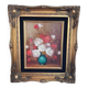 Oil on canvas flowers by "Borione"