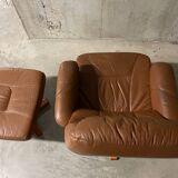 Unico leather armchair and ottoman