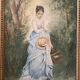 Young girl with doves painting 1860