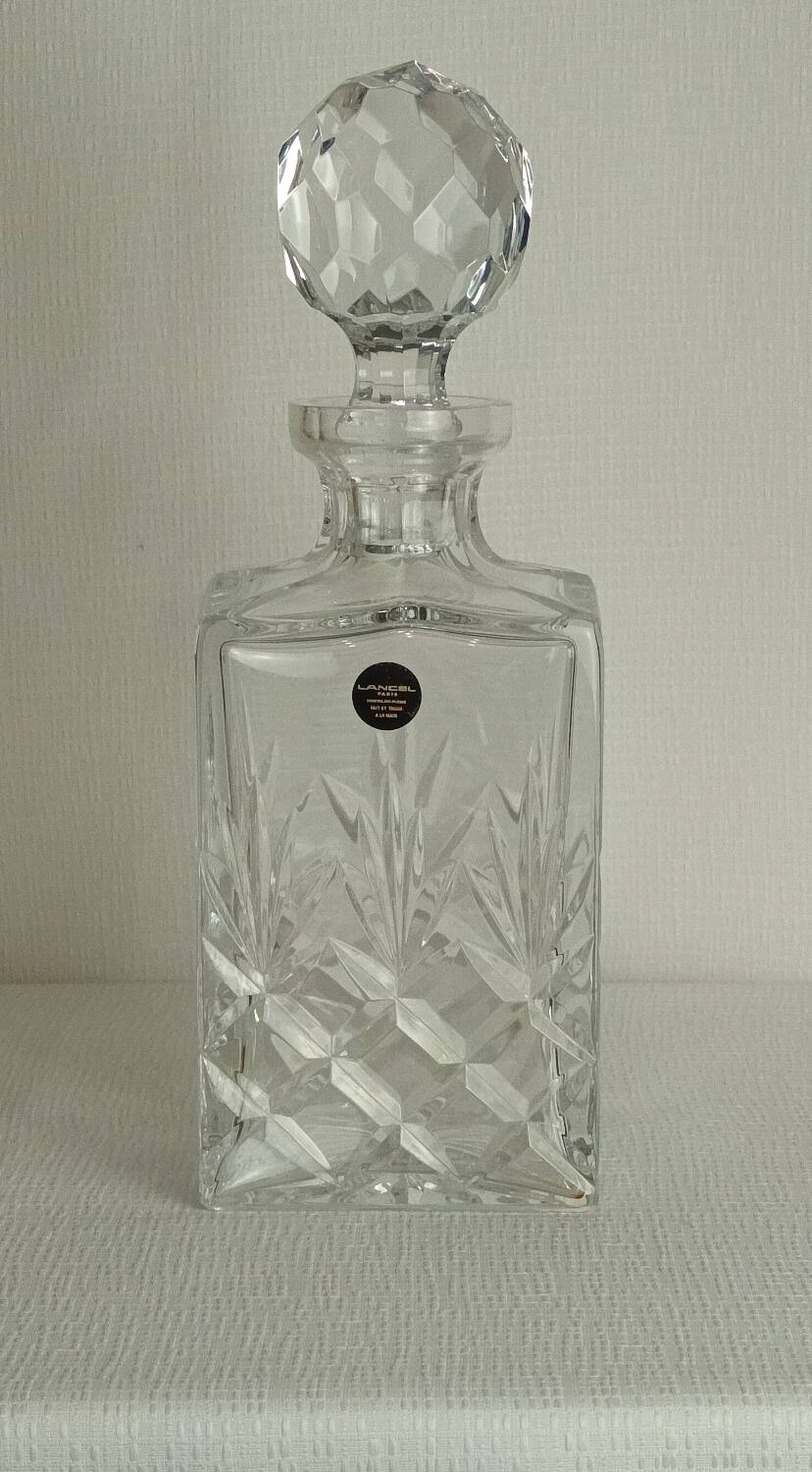 Vintage crystal whisky carafe Lancel Paris