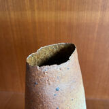 Jacques Lacheny, chamotte stoneware vase, brutalist, Puisaye