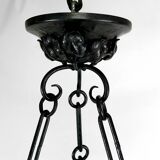 Art Deco wrought iron chandelier by Augustin Louis Calmels, France, Circa 1920