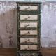 Chiffonnier ancien en bois patiné vert
