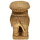 Rattan bamboo wicker elephant pedestal or side table, 1970s