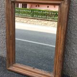 Rectangular mirror in old wood