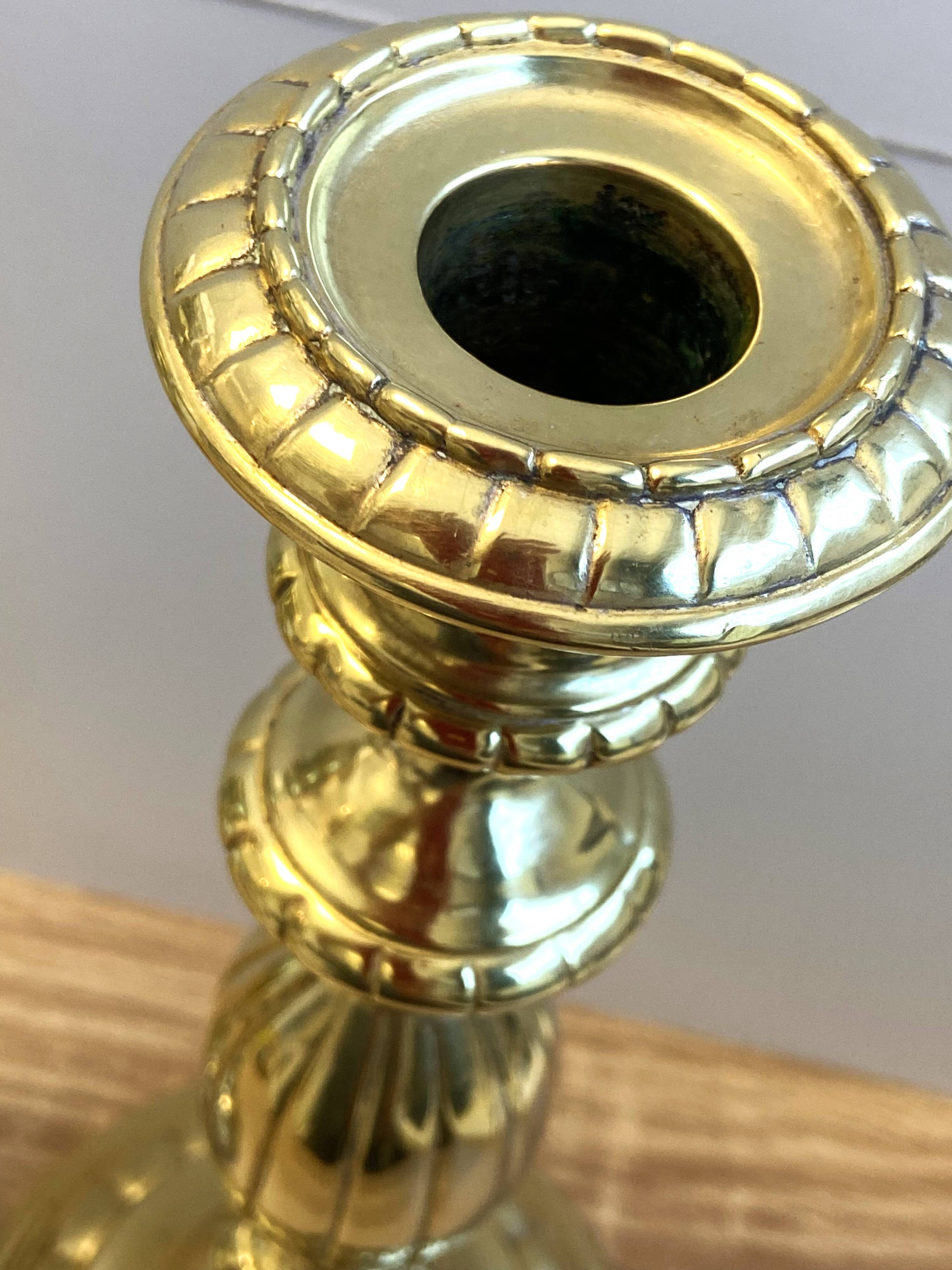 Antique pair of Louis Philippe period candlesticks and torches