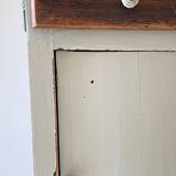 Antique Bedside Table in Weathered Grey Wood