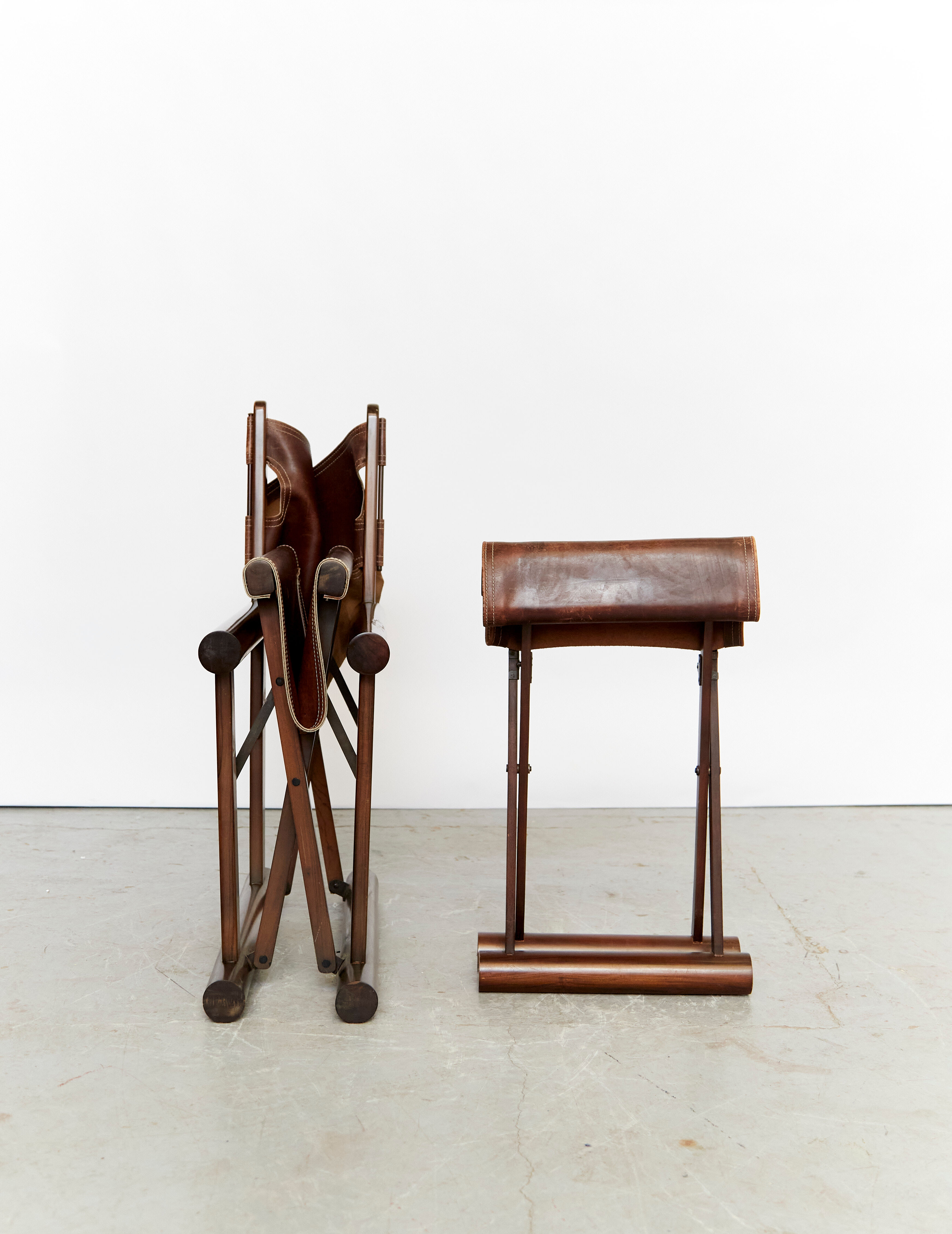 Sergio rodriguez folding chair & ottomane for oca