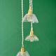 Suspension triple vintage glass chandelier - tableware collection